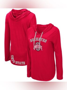 👉🏼LIKE NEW👈🏼 Women's Colosseum Ohio State Buckeyes Hooded Long Sleeve Red Tee
